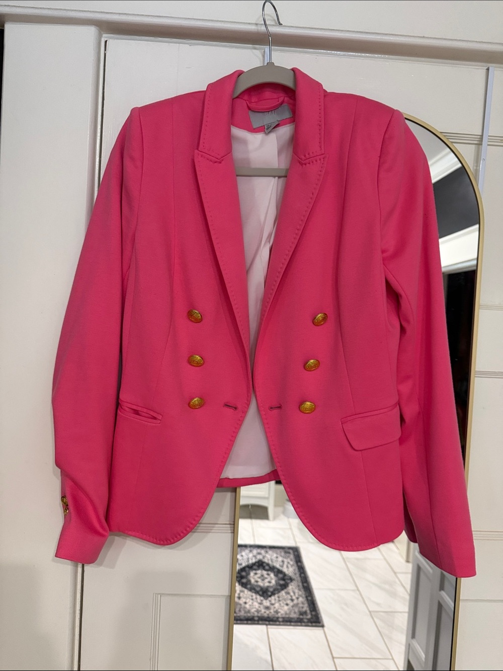 Gorgeous pink blazer with gold buttons